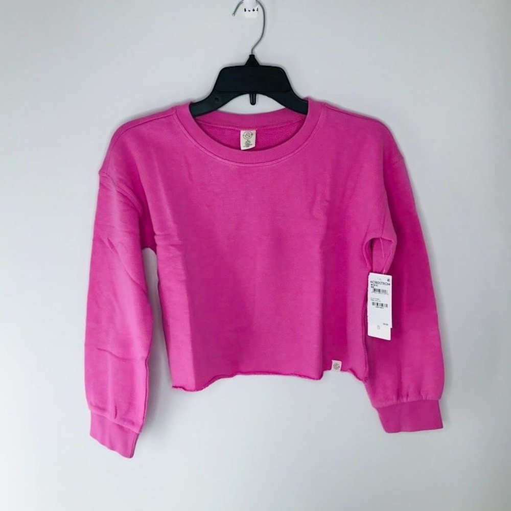 Treasure and Bond Nordstrom Pink Crayon Crop Pullover Sweatshirt Girls'